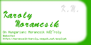 karoly morancsik business card